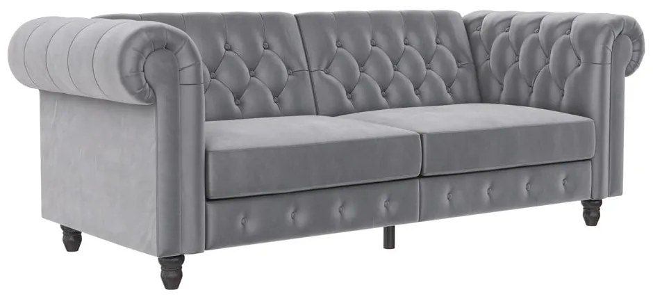 Világosszürke bársony kanapé 236 cm Felix – Støraa