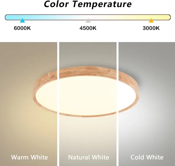 Brilagi - Dimmelhető LED lámpatest WOODROUND LED/30W/230V 3000-6000K átm. 40 cm+távirányító