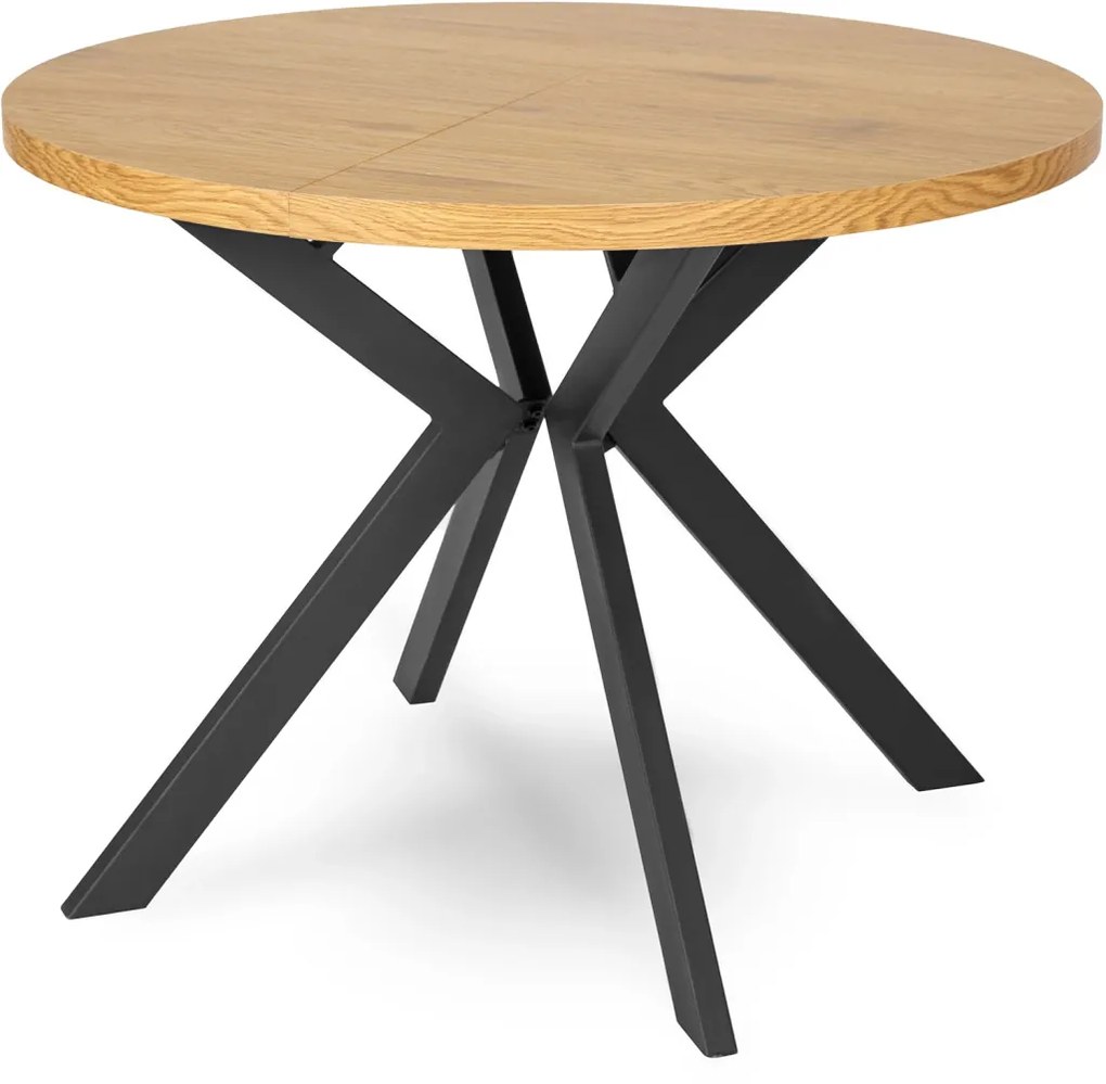 Stół LUKAS Rozkładany 100-250 cm Dąb Złoty/Czarny