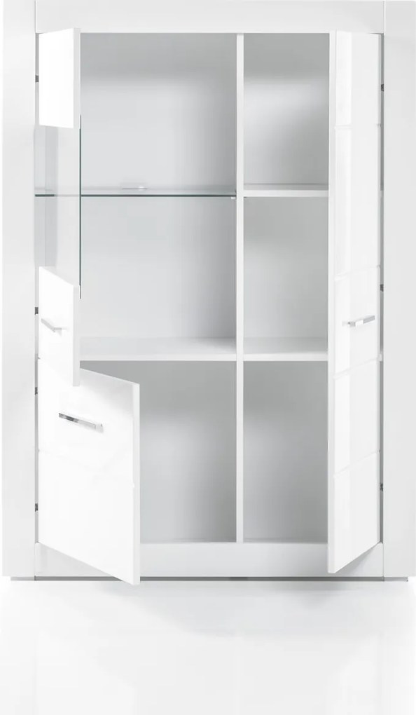 Bianco széles vitrin fényes fehér