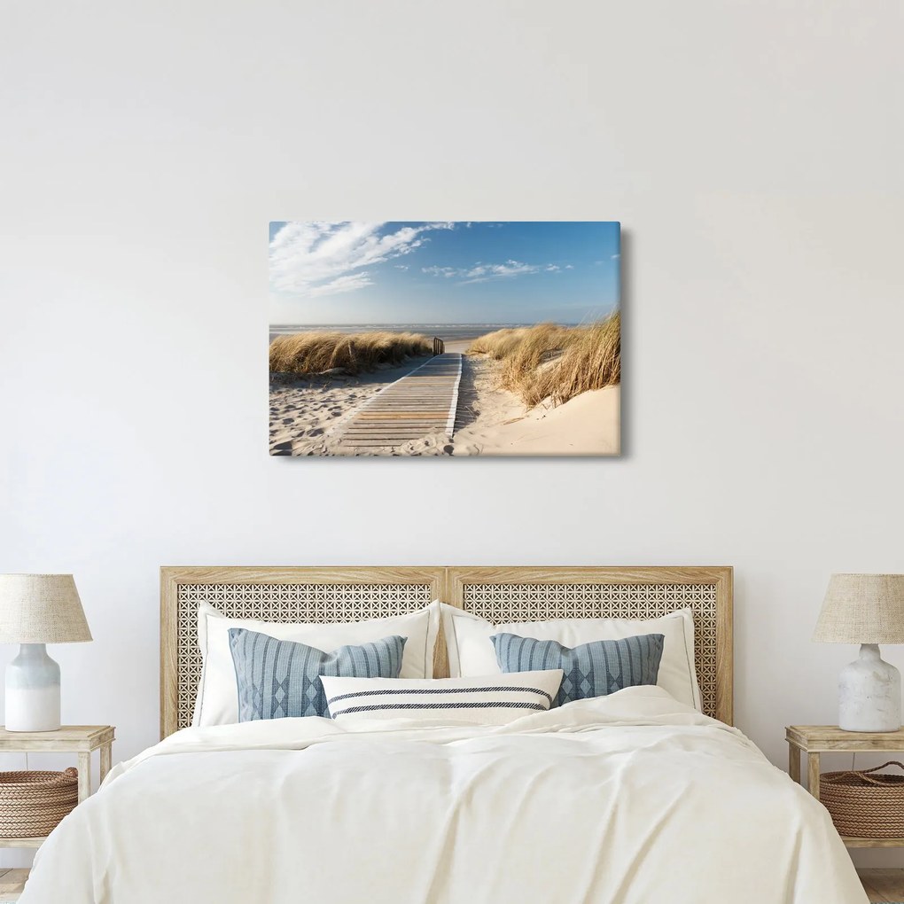 Kép - Homokos strand Langeoog szigetén, Németországban (90x60 cm)