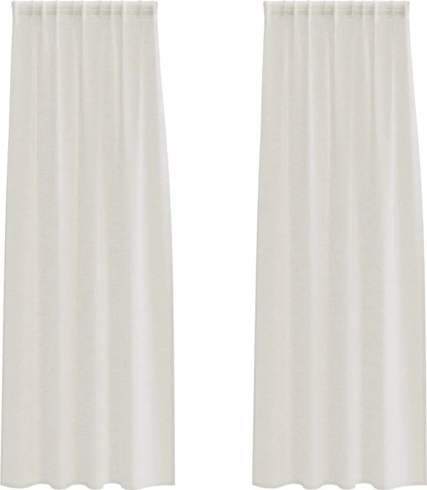 vidaXL Voile Függöny függönyökkel 2 pcs Krém 245 x 140 cm Poliészter