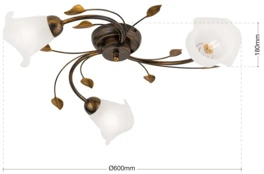 Orion DL 7-788/3 - Felületre szerelhető csillár  SISI 3xE14/40W/230V átm. 60 cm bronz/patinás