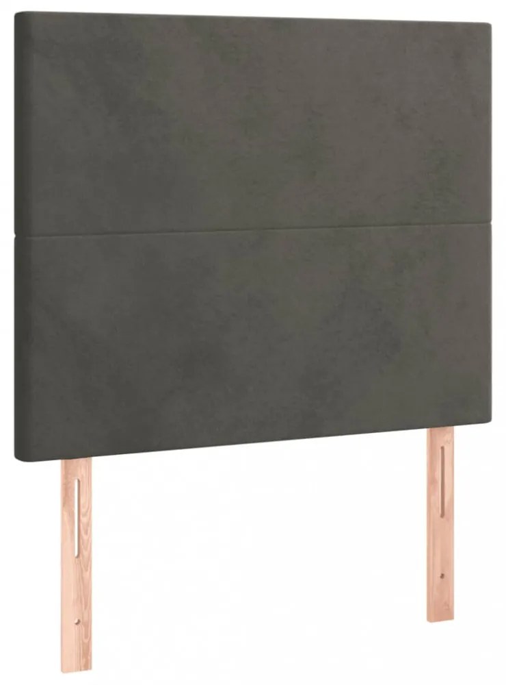 sötétszürke bársony ágykeret matrac nélkül 80x200 cm