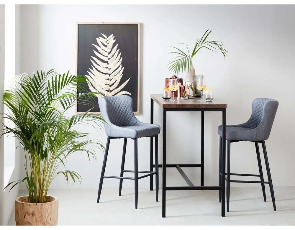 Szürke bőrutánzat bárszék (ülésmagasság 77 cm) Ottowa – Unique Furniture