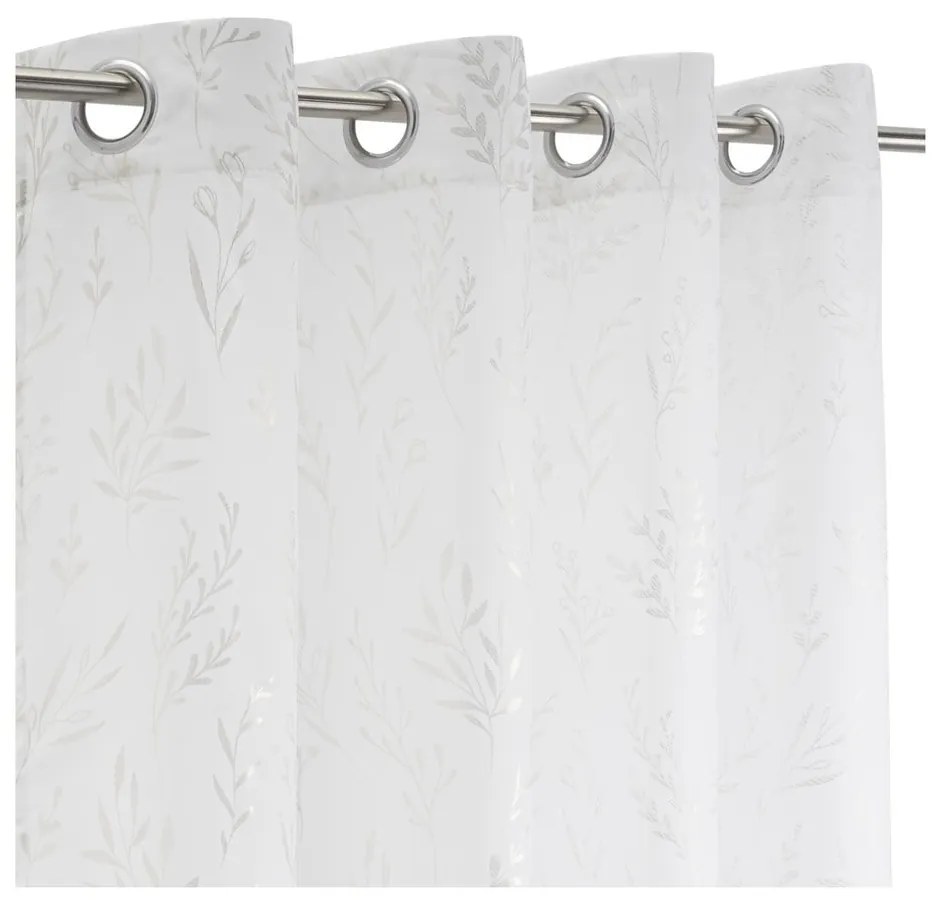 Fehér-ezüstszínű fényáteresztő függöny 140x260 cm Buds – Casa Selección