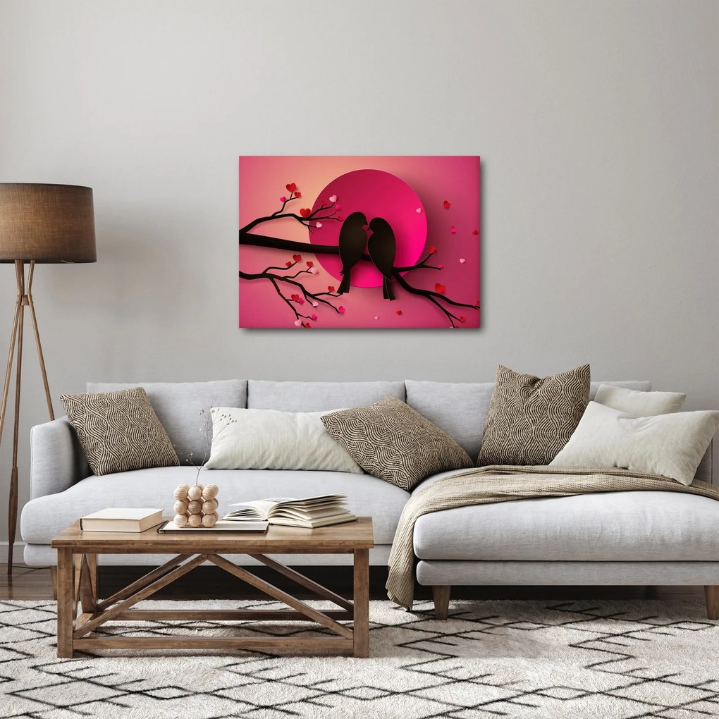 Kép - Szerelmes madarak (70x50 cm)