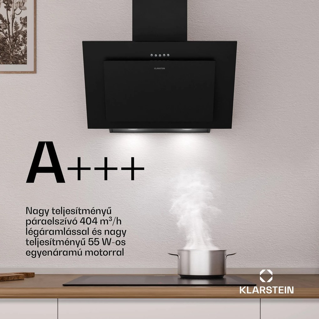 Klarstein Athena fej nélküli páraelszívó | Kivezetéses és keringtetéses mód | 254 m³/h | 56 W | 60 cm