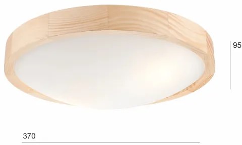 Mennyezeti lámpa NATURAL SLIM 2xE27/60W/230V ø 37 cm fenyő