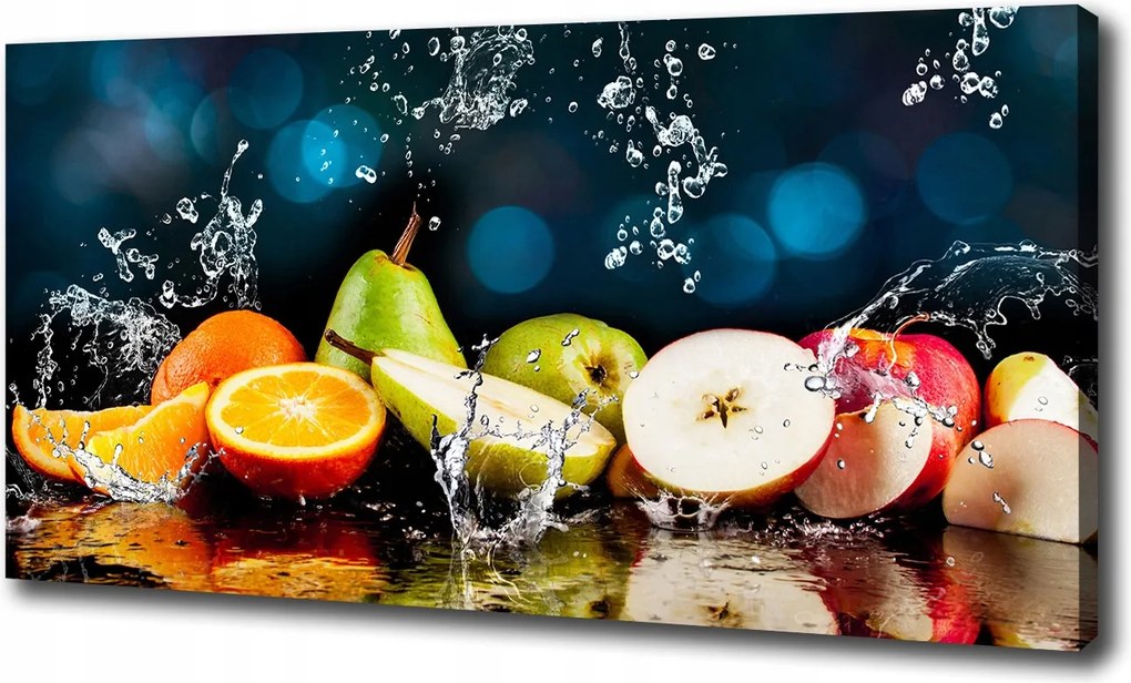 Nagyméretű vászonkép Gyümölcsök és víz 100x70 cm