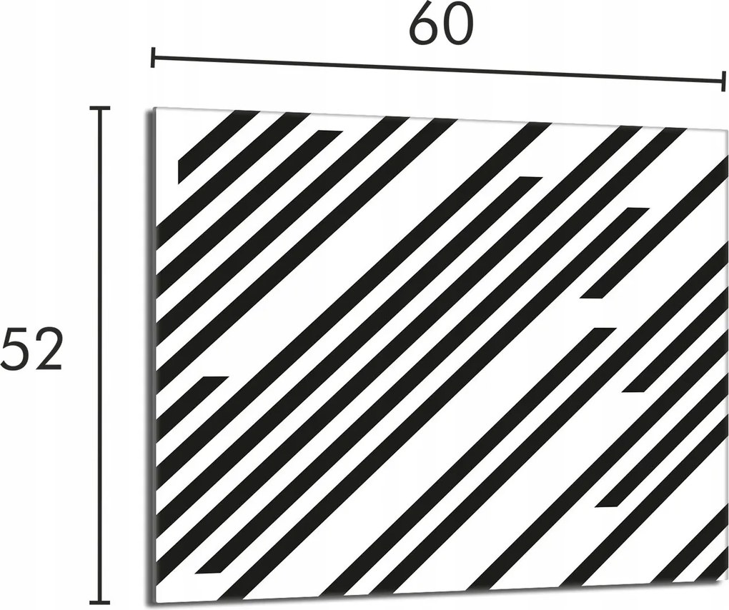 Üveg védőlap tűzhelyhez 60x52 Csíkos