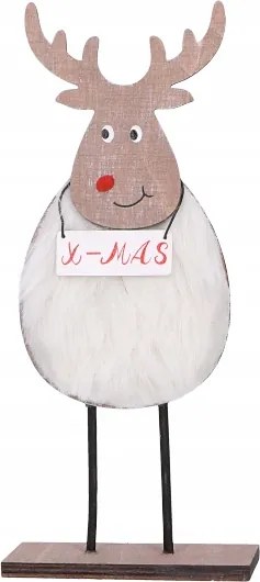 Fa álló rénszarvas szőrmével 23cm