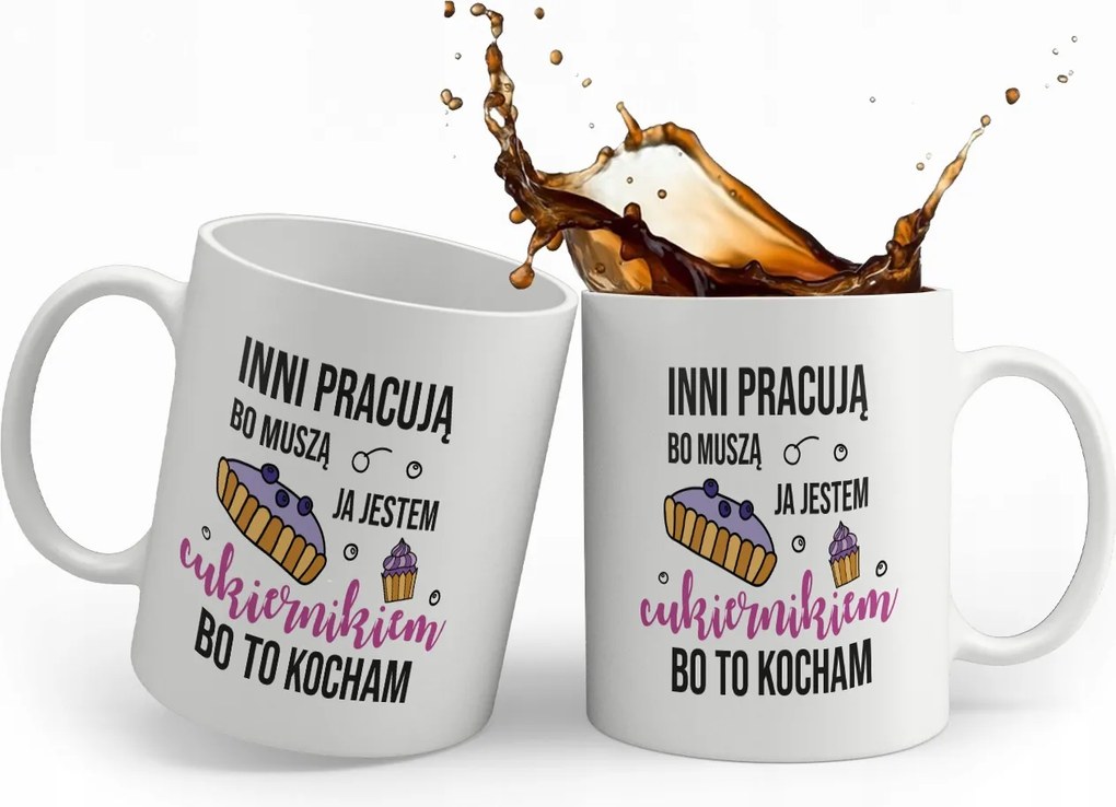 Fehér, Nyomott Mintás Bögre Ajándék Cukrásznak