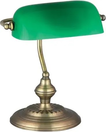 íróasztali lámpa e27 60w szatin zöld/bronz bank