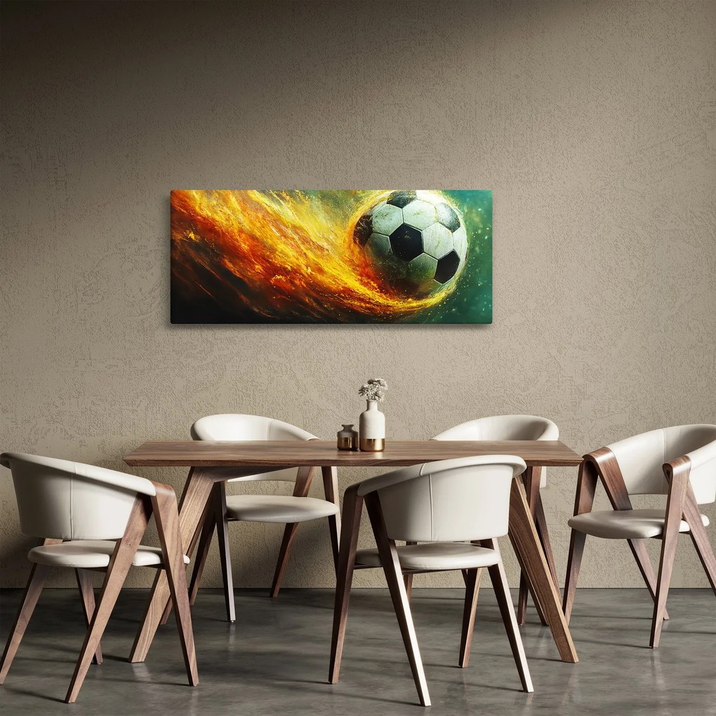 Kép - Focilabda repülés közben (120x50 cm)