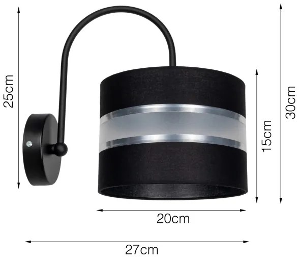 Fali lámpa CORAL 1xE27/60W/230V fekete