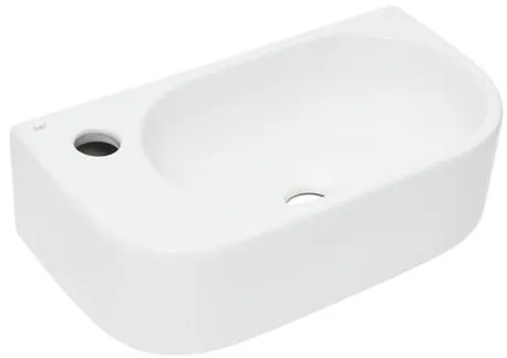 Mosdótál SAT Infinitio 40x21,5 cm fehér fényes felülettel túlcsordulás nélkül SATINF4021L