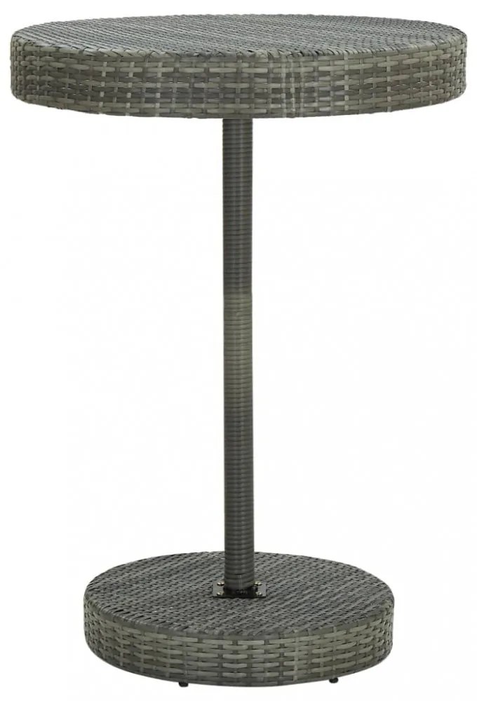 vidaXL 5 részes szürke polyrattan kerti bárszett párnákkal