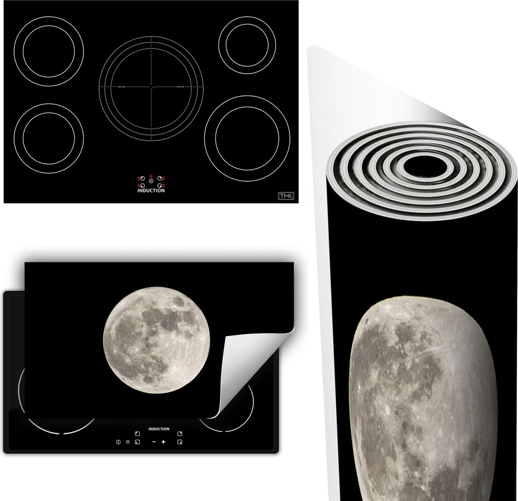 Vinil Tűzhelyvédő Szőnyeg Asztallap 90x52 fekete hold