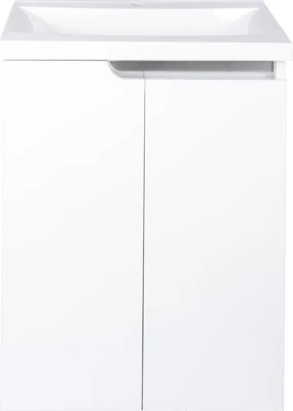 Piramida EURIDIKA fali /álló fürdőszobabútor - műmárvány mosdóval - 2 ajtós - 60 x 75 x 46 cm