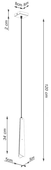 Sollux SL.1400 - Csillár zsinóron PRYSM 1xG9/8W/230V fekete