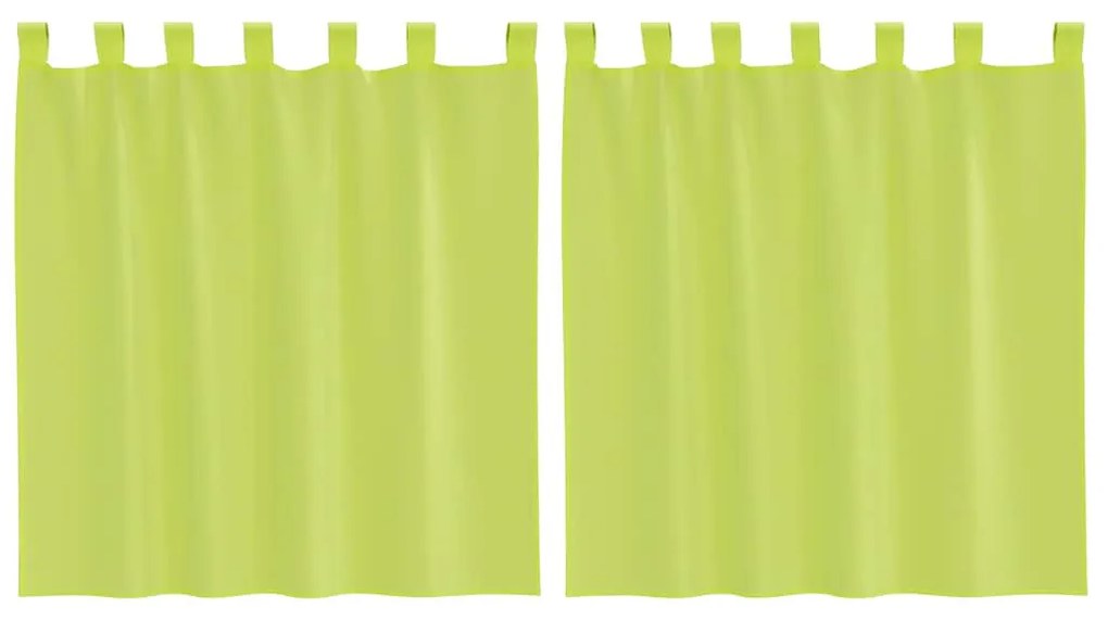 2 db almazöld fátyolfüggönyök fülecske tetejével 140x260 cm