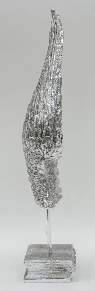 Bond design ezüst szárny műanyag talpon asztali dekoráció 60x22x11cm
