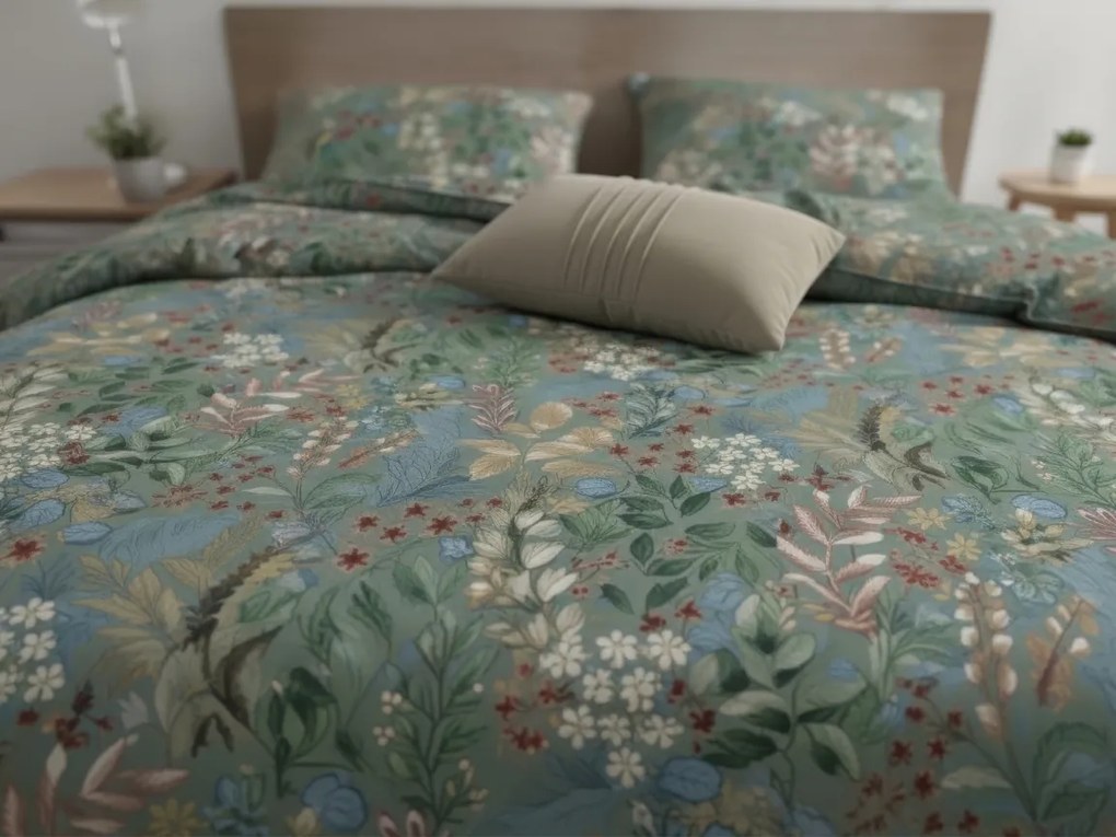 Renforcé pamut ágyneműhuzat LUNARIA zöld Ágyneműhuzat mérete: 70 x 90 cm | 140 x 220 cm