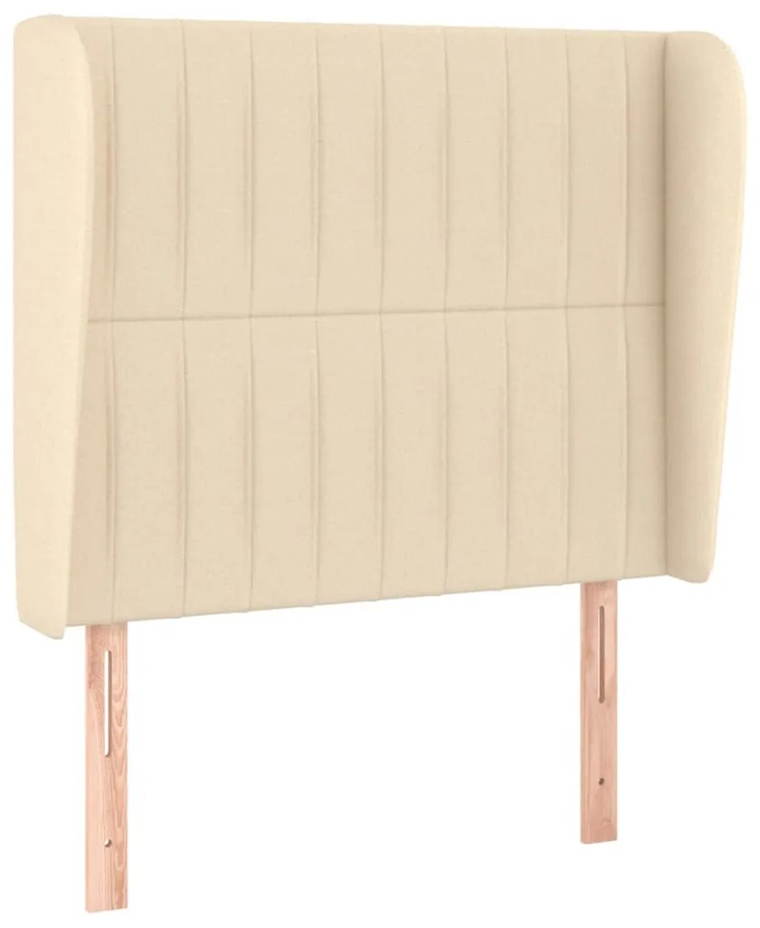 krémszínű szövet fejtámla szárnyakkal 103 x 23 x 118/128 cm