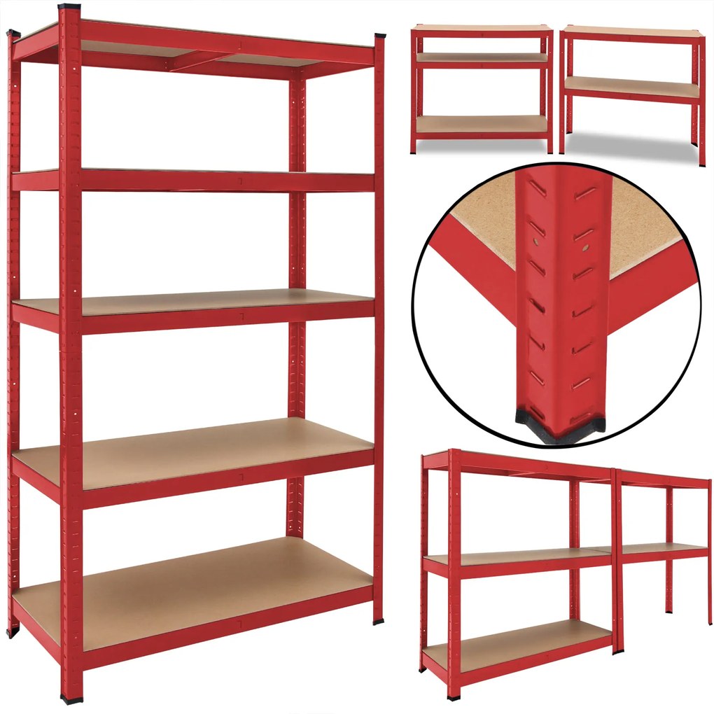 monzana® Polc 180x90x40 cm - piros