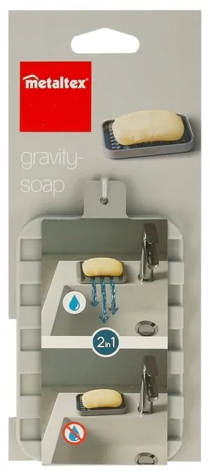 Szürke műanyag szappantartó Gravity – Metaltex