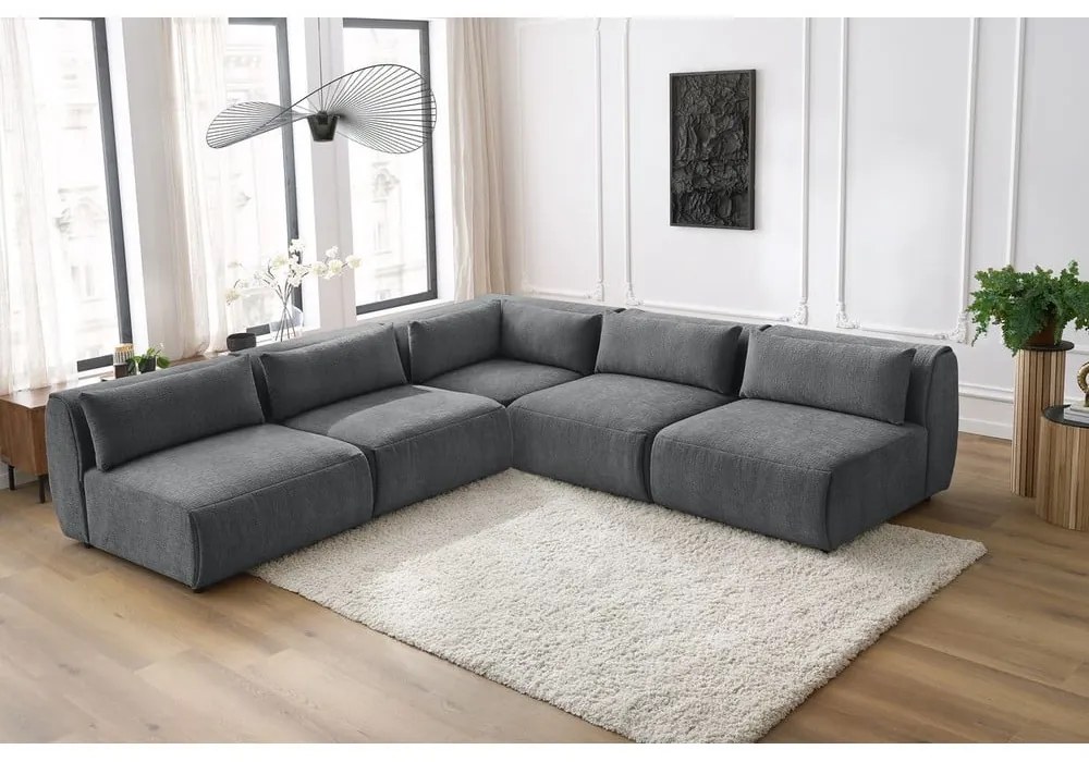 Szürke sarokkanapé (variálható) Jeanne – Bobochic Paris