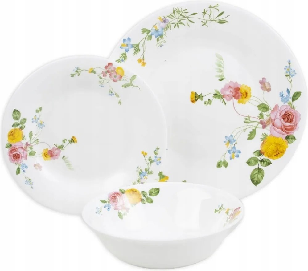 Ebédlő Szett Tányérok 18el 6 Személyes virág mintás Ajándék