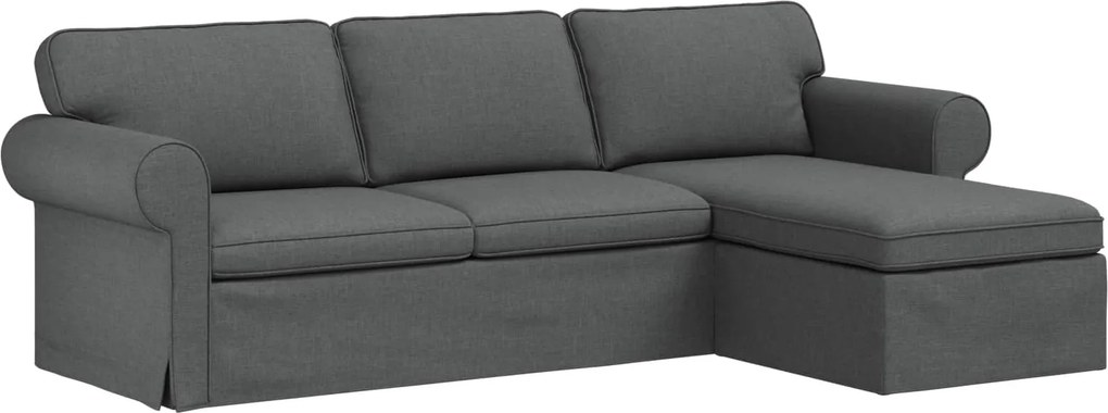 vidaXL Kanapé Sötétszürke 215 x 138 x 80 cm szövet