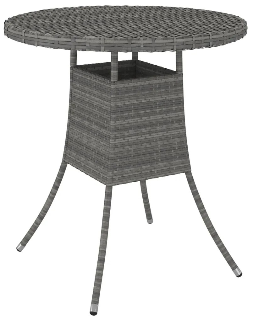 vidaXL szürke polyrattan kerti asztal 70 x 70 x 73 cm