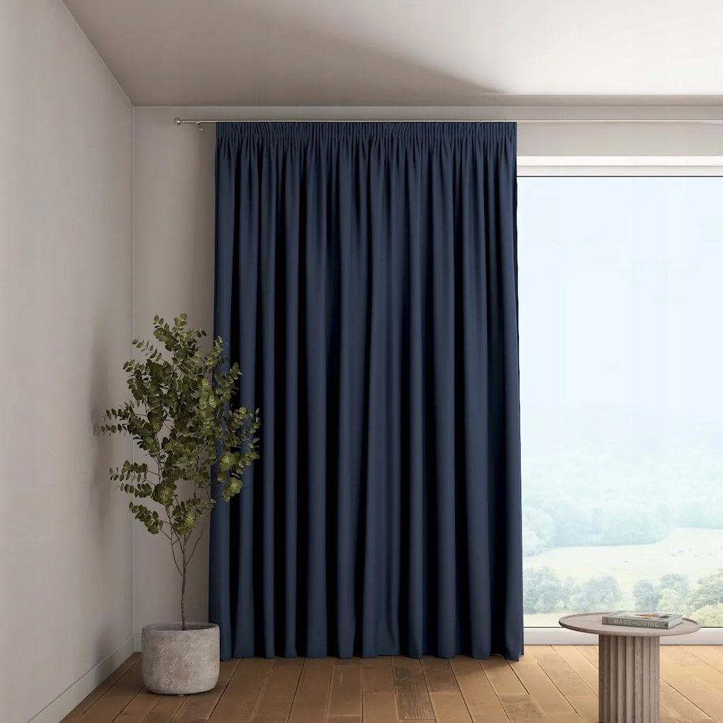 Függöny ráncoló szalaggal 1 db 140x260cm kék