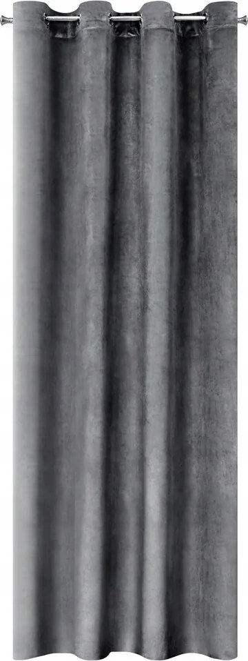 Velúr függöny grafit félmatt karikák Eurofirany