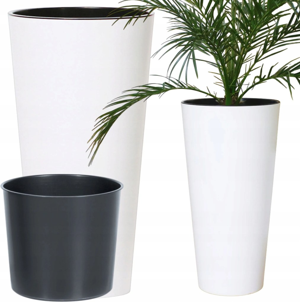 Kerek virágtartó matt 15cm-es virágtartó betéttel távtartó betét