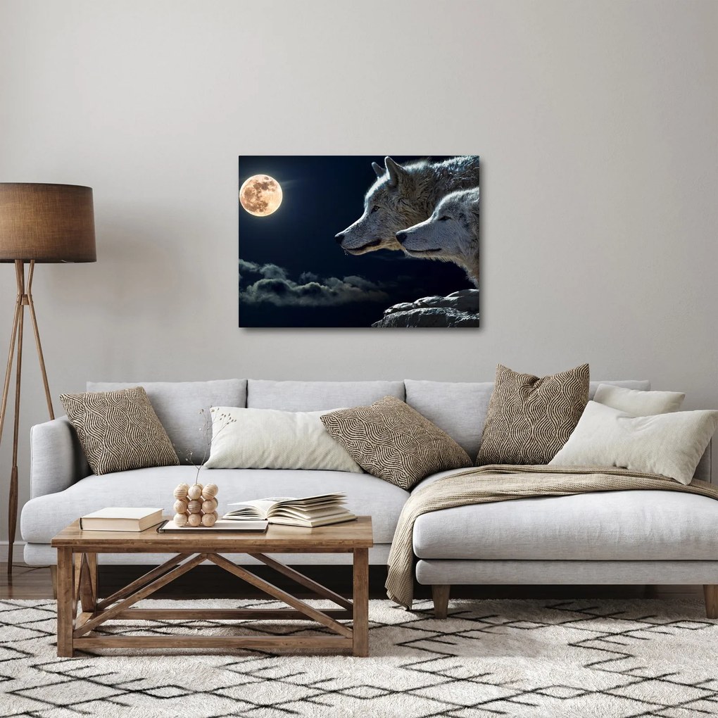 Farkas üvöltés a holdra képe (70x50 cm)