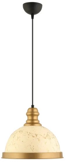 Zsinóros függeszték MONZA 1xE27/40W/230V, átm. 29 cm, krémszínű/bronzszínű