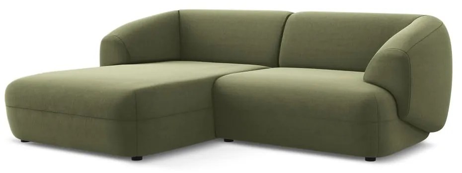 Zöld bársony sarokkanapé (bal oldali) Moana – Makamii