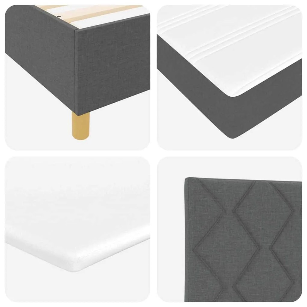 Box Spring ágy matracmal Sötétszürke 160 x 200 cm szövet