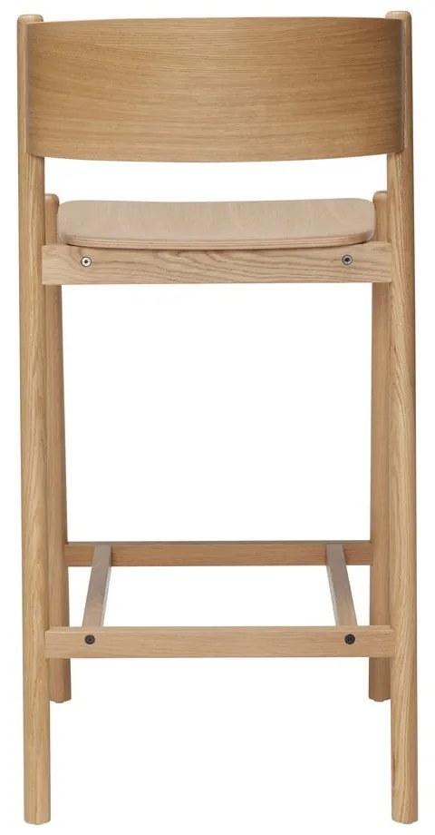 Natúr színű bárszék tölgyfa dekorral (ülésmagasság 75 cm) Oblique – Hübsch