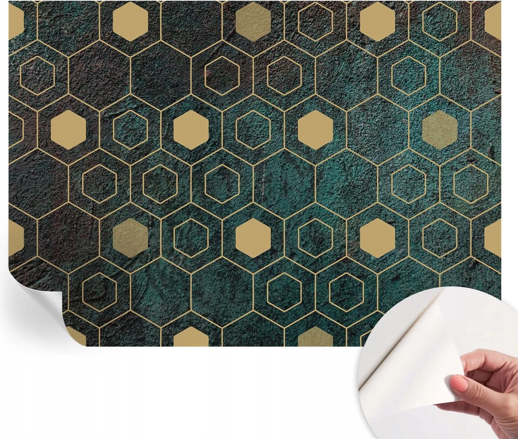 Fotótapéta Öntapadós Design Divatos Geometrikus hexagonok 208x146