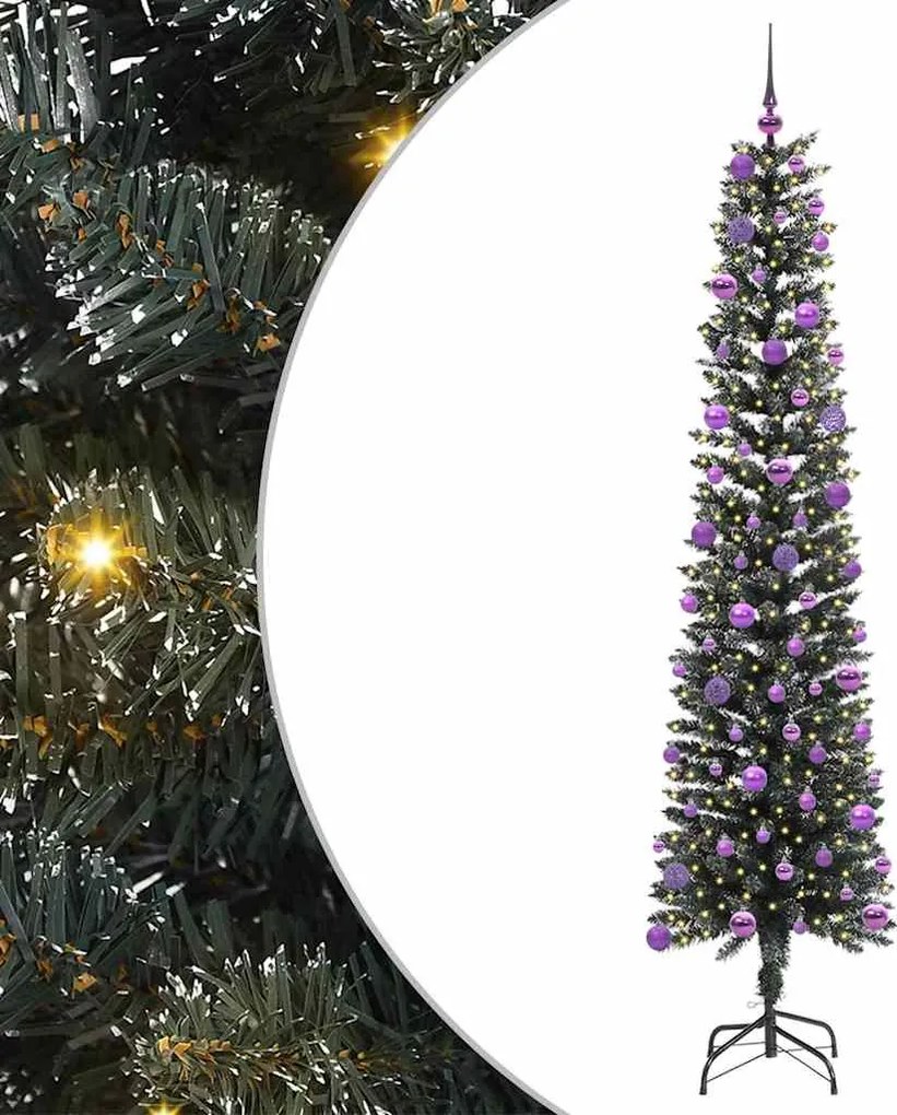 vidaXL Mű karácsonyfa 300 LED-del Zöld 240 cm PVC és Műanyag és Acél