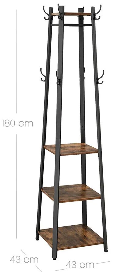 Álló fogas polcokkal 43x43x180cm