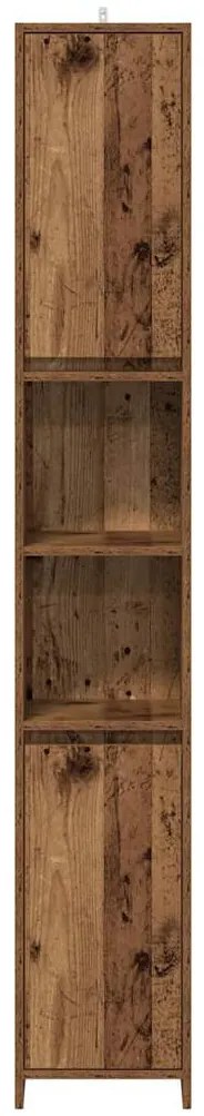 Antik fa színű szerelt fa fürdőszobaszekrény 30 x 30 x 183,5 cm