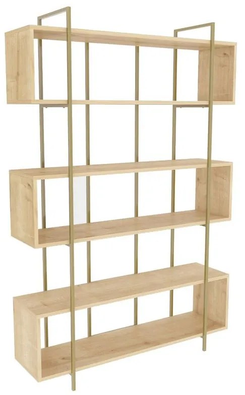 könyvespolc Bruti - Oak, Gold