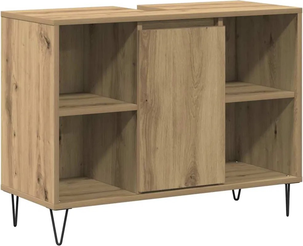 vidaXL Fürdőszoba Székény Artisan tölgy 80 x 33 x 60 cm Faanyag