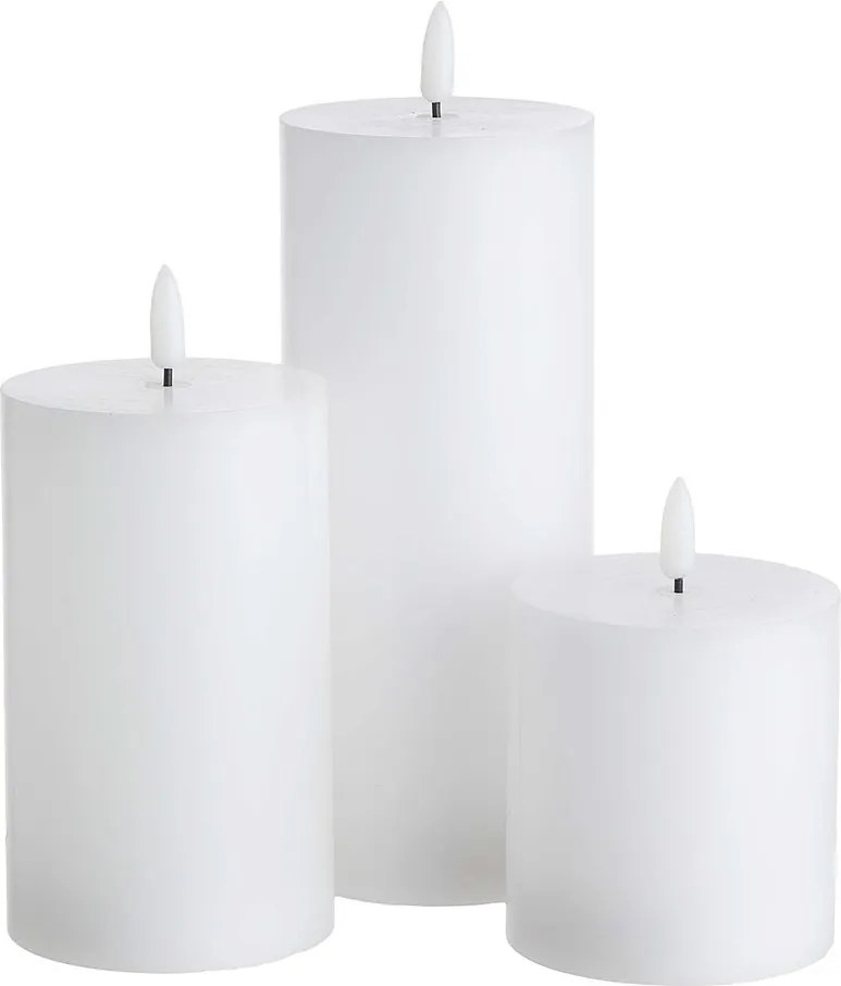 NORDIC LIGHT LED gyertya távirányítóval, fehér 3 darab